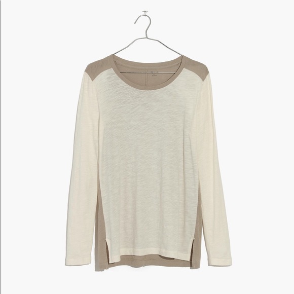 Madewell long sleeve colorblock cotton tee/tshirt - Picture 1 of 7